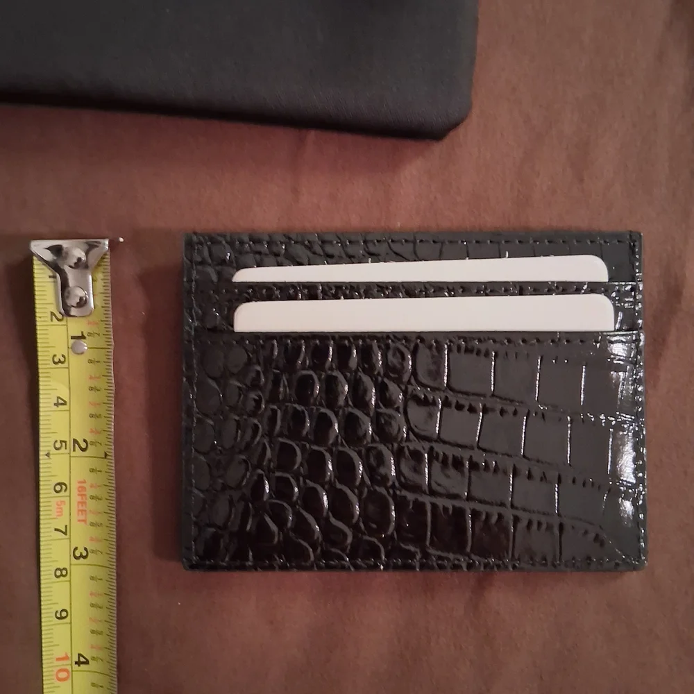 Saint Laurent Croc-Embossed Black Card Holder - Picture 6 of 6